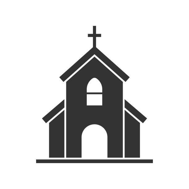 projekt wektorowy ikony kościoła. - church chapel symbol computer icon stock illustrations