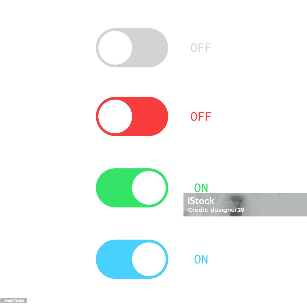Switch Button Set Vector Design Stock Illustration - Download Image Now ...