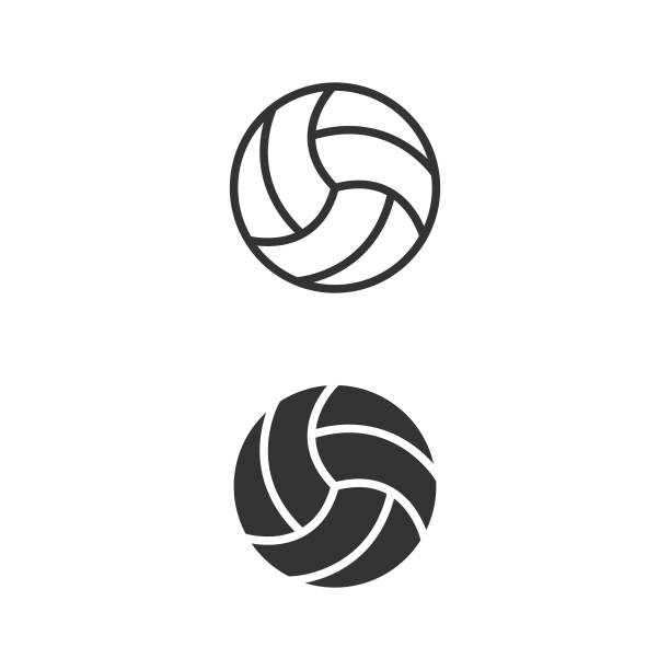 ilustrações de stock, clip art, desenhos animados e ícones de volleyball icon. - voleibol desporto de equipa