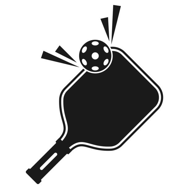 ilustrações, clipart, desenhos animados e ícones de ícone pickle ball sport ball. ilustração vetorial do jogo pickleball - ding