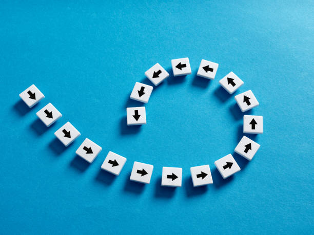 istock Movement in a vicious circle in business or life concept. Get stuck in the routine without a change. 1465282076