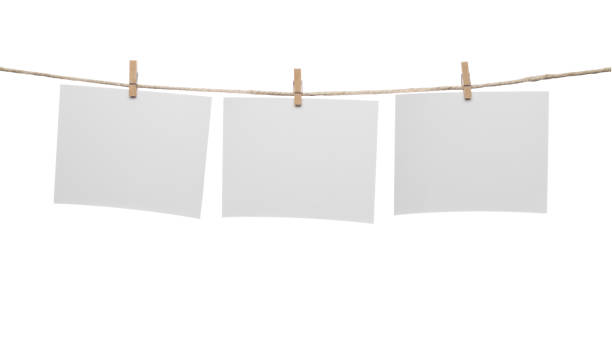 istock Blank Cards Hanging on Clothesline 1465285290