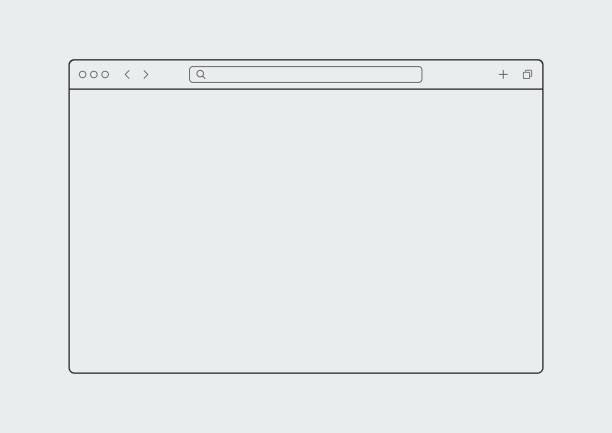 웹 브라우저 창 모형. ui 흑백 디자인 템플릿 - browser window stock illustrations