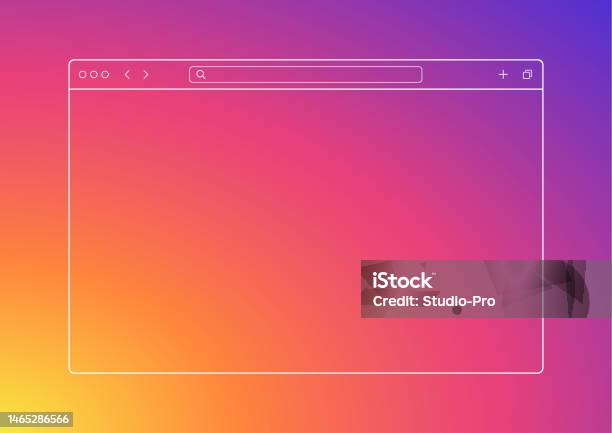 Web Blog Frame Web Browser Frame Mockup User Interface Gradient Design Template Stock ...