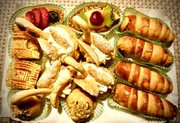 istock Delicious tray of mixed pastries 1465286753