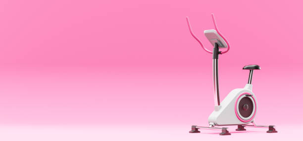 istock 3D illustration. Exercise bike on an isolated background. 1465286863