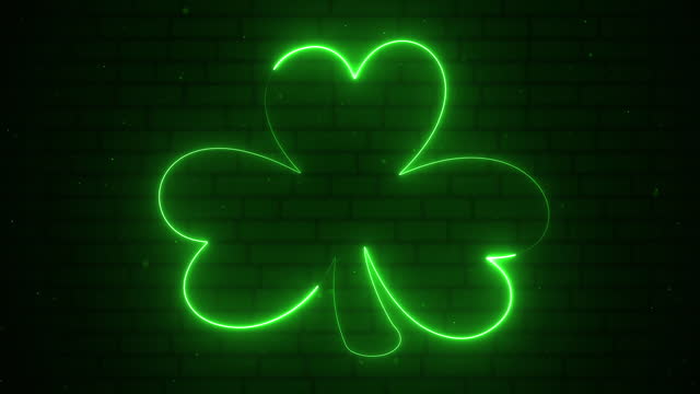 Saint Patrick's Day Neon Shamrock Background