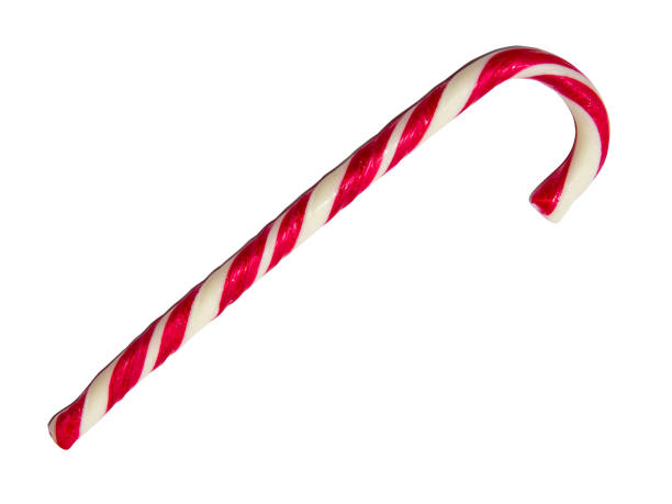 istock Red and white striped lollipop isolated on white background. 1465296946