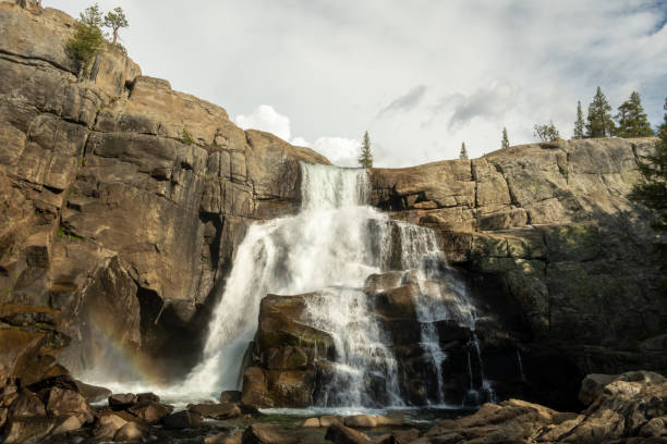 Rainbow at the base of Glen Aulin Falls in Yosemite National Park
