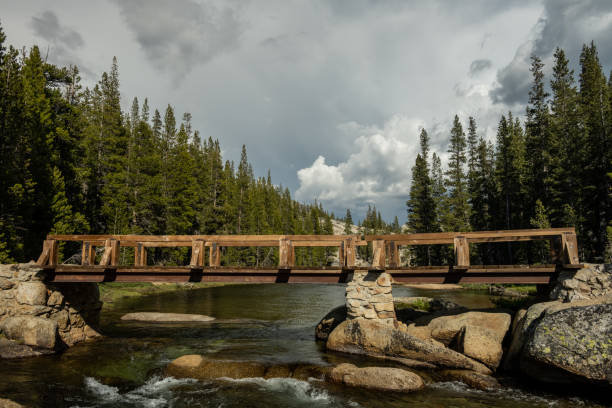 istock Sturdy Wooden Bridge over the Tuolumne River 1465300158