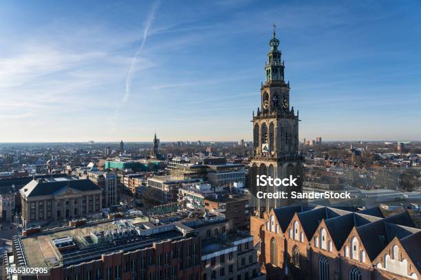 Martinitoren In Groningen City Stockfoto en meer beelden van Groningen - Stad - Groningen - Stad, Achtergrond - Thema, Architectuur