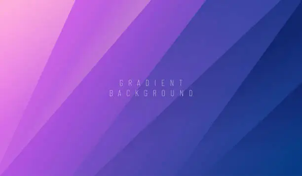 Vector illustration of Blue and purple colour gradient geometric lines background