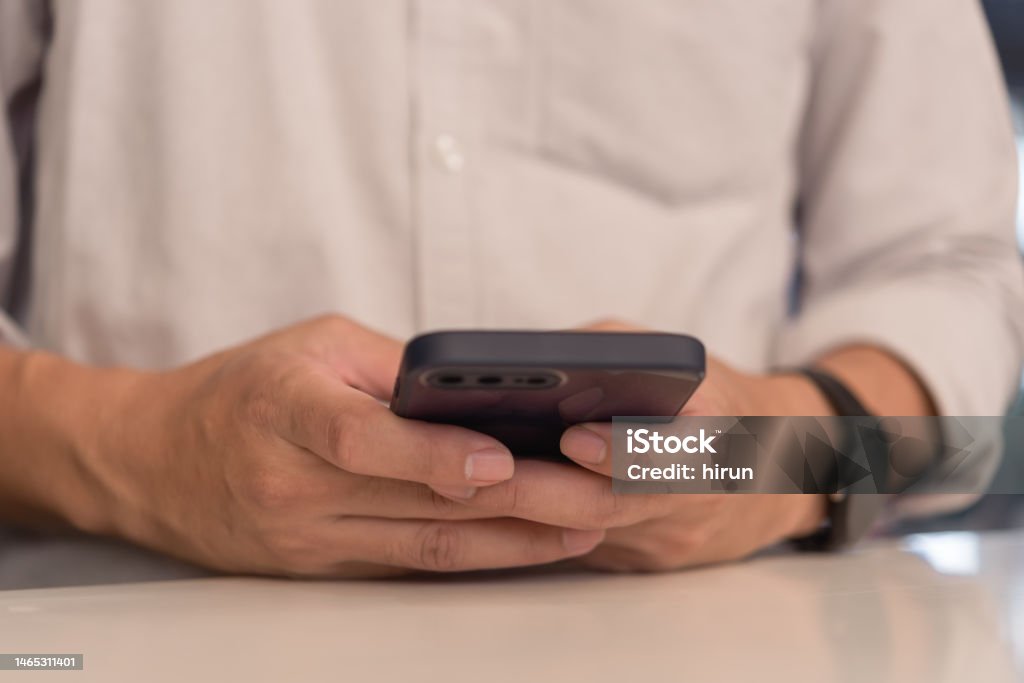 Using Mobile Stock Photo Man Using Mobile Smart Phonedigital Technology Communications Concept ...