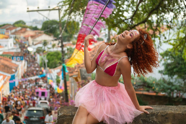 istock Redhead woman enjoying Carnival in Olinda 1465314534