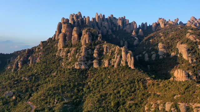 Drone view of the mountain of montserrat