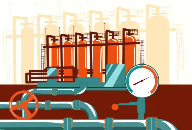 Vector illustration of gas storages