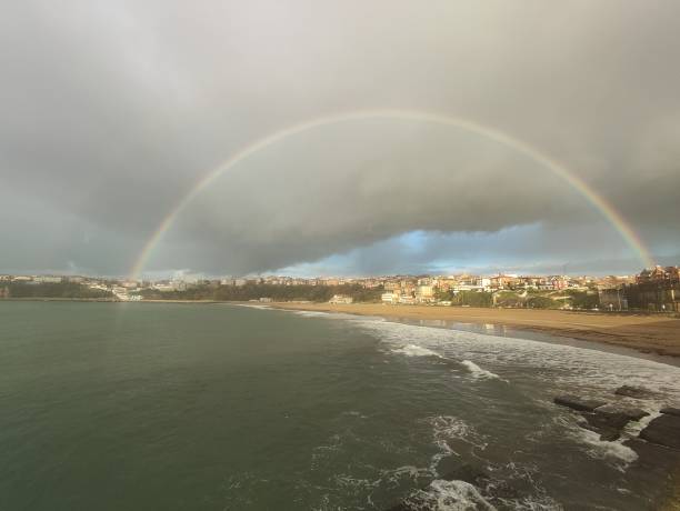 istock the complete rainbow over ereaga beach and the town of Algorta, Getxo 1465322647