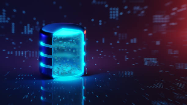istock Square blocks or small cubes are collected in a database against a blue background. Concept of DBMS, Database server, Data storage, Data center, SQL, Big Data, Artificial intelligence. 3D rendering. 1465322821