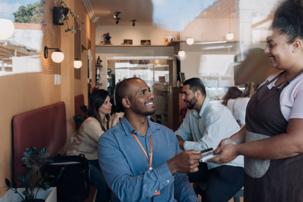 istock Contactless credit card payment at coffee shop 1465323802