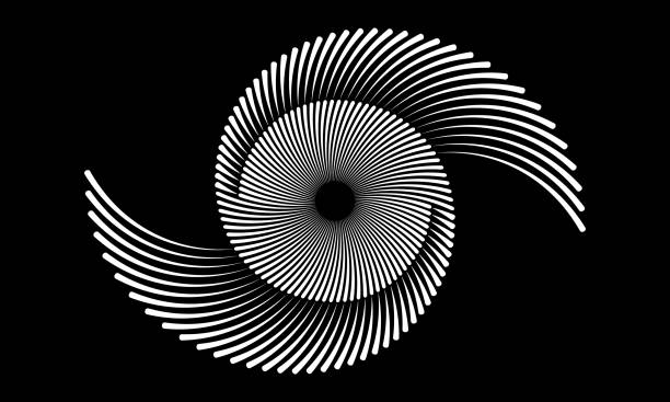 illustrations, cliparts, dessins animés et icônes de spirale avec des lignes en cercle comme symbole sans fin. arrière-plan de ligne d’art géométrique abstrait, logo, icône ou tatouage. symbole yin et yang. - yin yang symbol illustrations