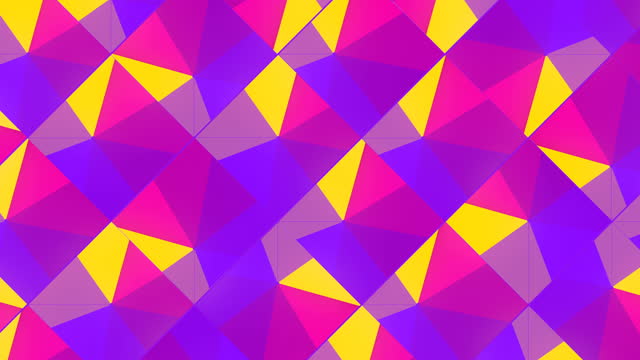 Bright endlessly moving geometric background. Futuristic pattern with a rotating stepped gradient. Digital seamless loop animation. 3d rendering 4K