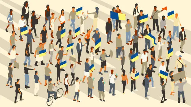 Vector illustration of Protest for Ukraine