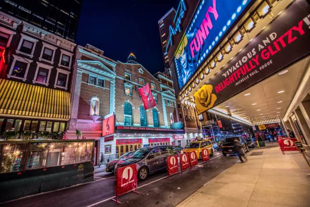 Theater District in Midtown Manhattan, New York City, NY, USA stock photo