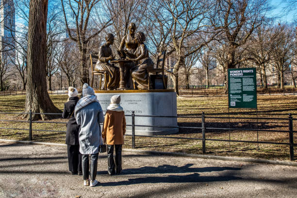 Women's Rights Pioneers Monument, New York City, NY, USA stock photo