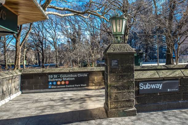 The 59th Street–Columbus Circle Subway Station Entrance/Edit in New York City, NY, USA stock photo