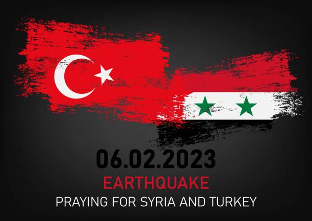 betet für die türkei und syrien. erdbeben in der türkei und syrien - erdbeben türkei stock-grafiken, -clipart, -cartoons und -symbole