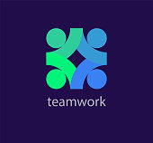 Continuous teamwork and human solidarity idea logo.