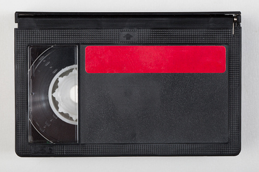 A video cassette for the camera..Old videotapes.