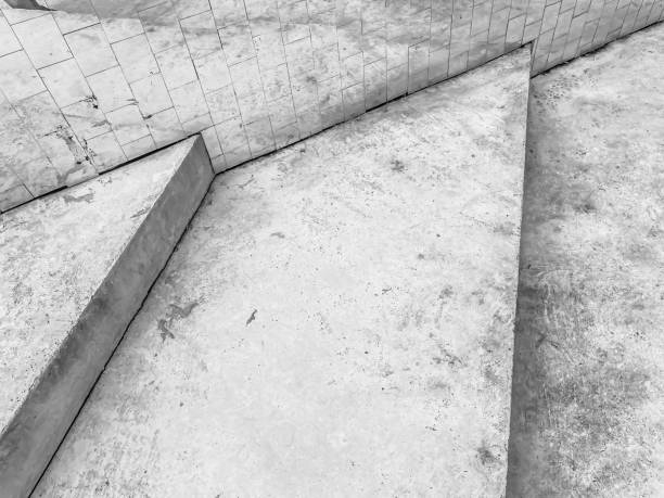 istock Abstract gradient black and white shape pattern, rough and dirty cement or concrete floor texture and background space 1465346965