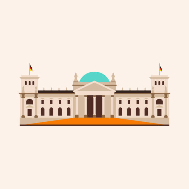 Reichstag building in Berlin. Flat illustration. Reichstag building in Berlin. Flat illustration. bundestag stock illustrations