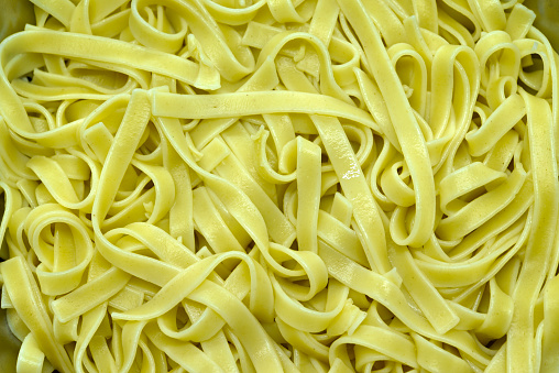 Boiled vermicelli close-up. Italian pasta.
