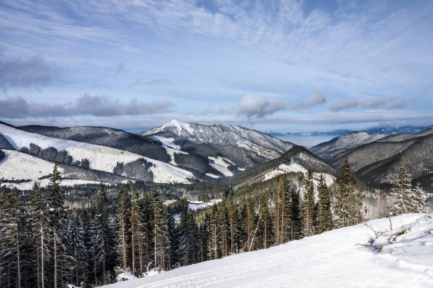 istock Mountain valley winter natural landscape 1465349352