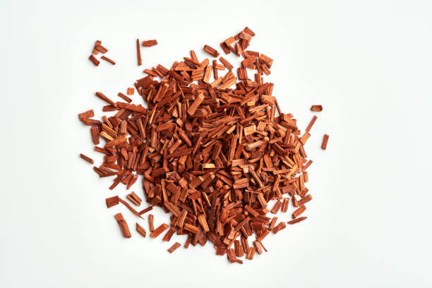 istock Pieces of red sandalwood on white background 1465351003