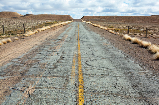 An abandoned stretch of highway in the high desert of eastern Utah