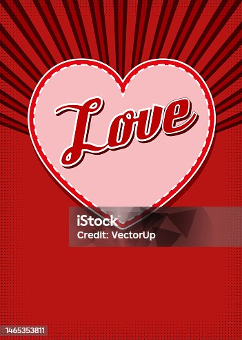 istock Vintage Valentines Day Template. Vector illustration 1465353811