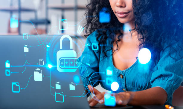 istock African woman typing on laptop, cybersecurity and documents storage 1465359332