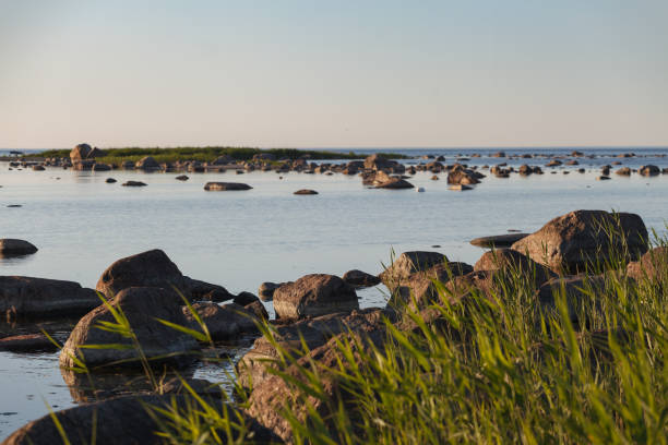 istock Stony shore of Baltic sea at sunset 1465360695
