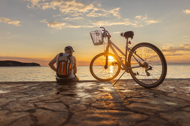 istock Senior man and beautiful sunset 1465361269