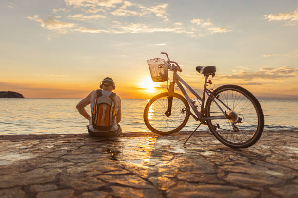 istock Senior man and beautiful sunset 1465361470