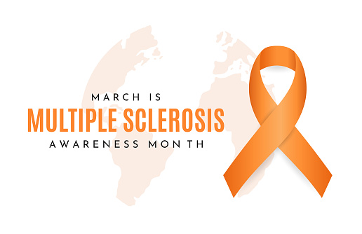 Multiple Sclerosis Awareness Month card, March. Vector illustration. EPS10