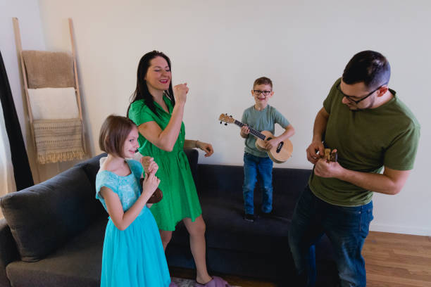 istock Family Band Having Fun At Home 1465362959