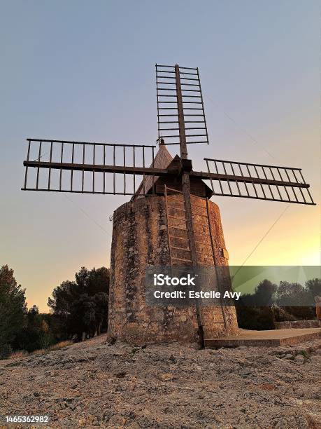 Mill In Provence Stock Photo - Download Image Now - Architecture, Color Image, Famous Place