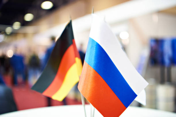 istock Flags of Germany and Russia 1465366050