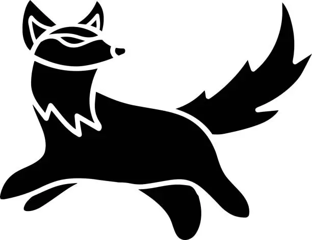 Vector illustration of Fox Vector Stencil, Black and White