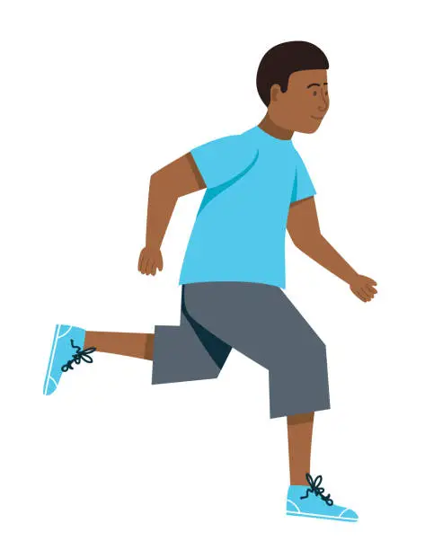 Vector illustration of Cartoon Boy Running