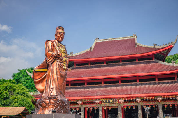 istock Chinese temple with guardian statue when chinese new year celebration. 1465393064